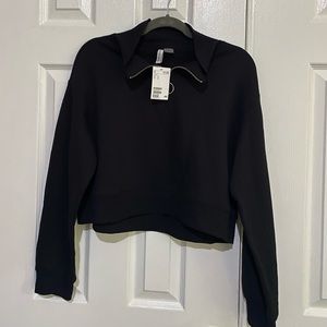 NWT H&M Quarter Zip Cropped Sweater